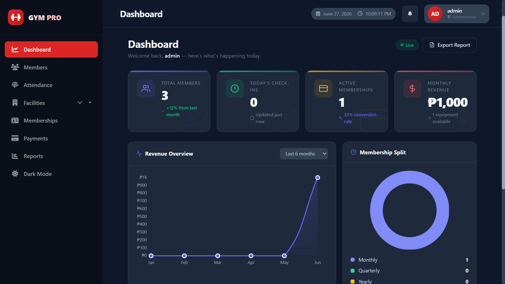 Gym Membership Management System